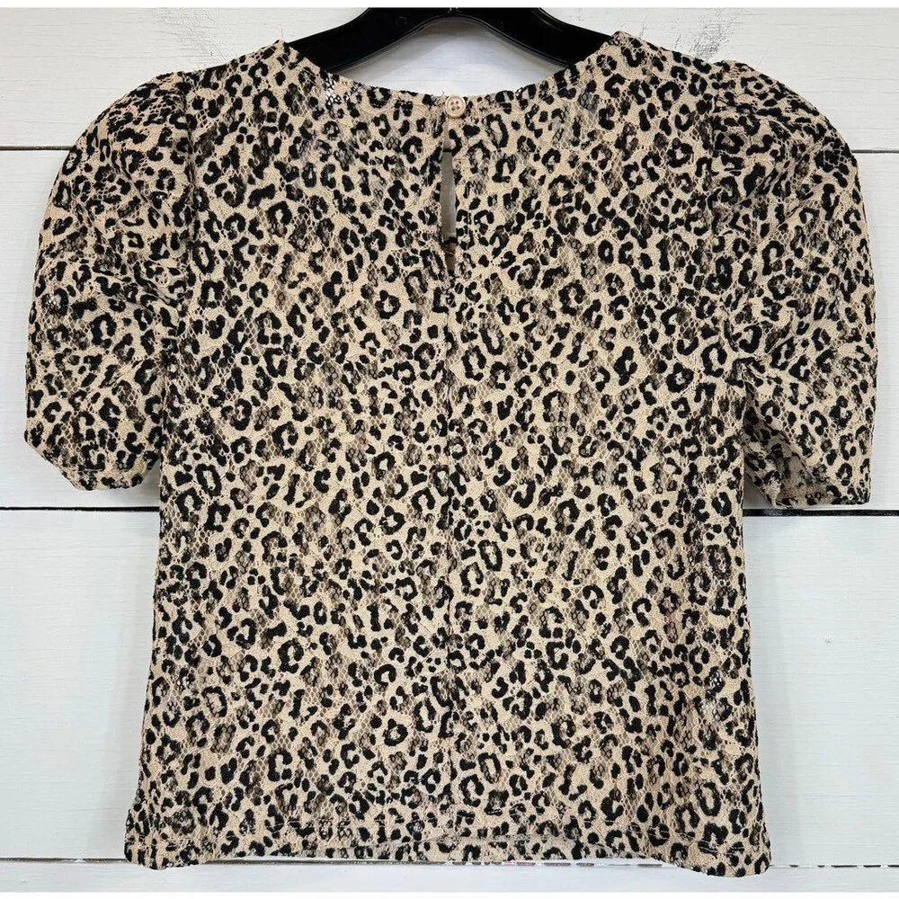 Justice Animal Print Blouse Girl's Size 8